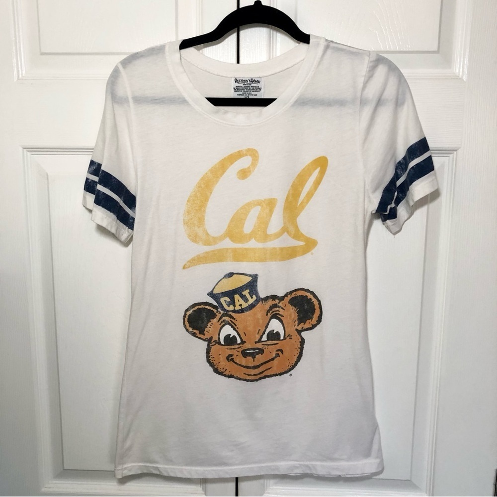 Vintage Style Cal Bears White and Blue Shirt Size L